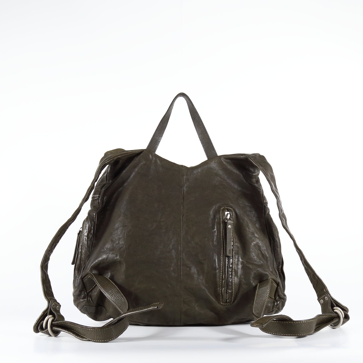 Simone backpack in jungle-colored leather
