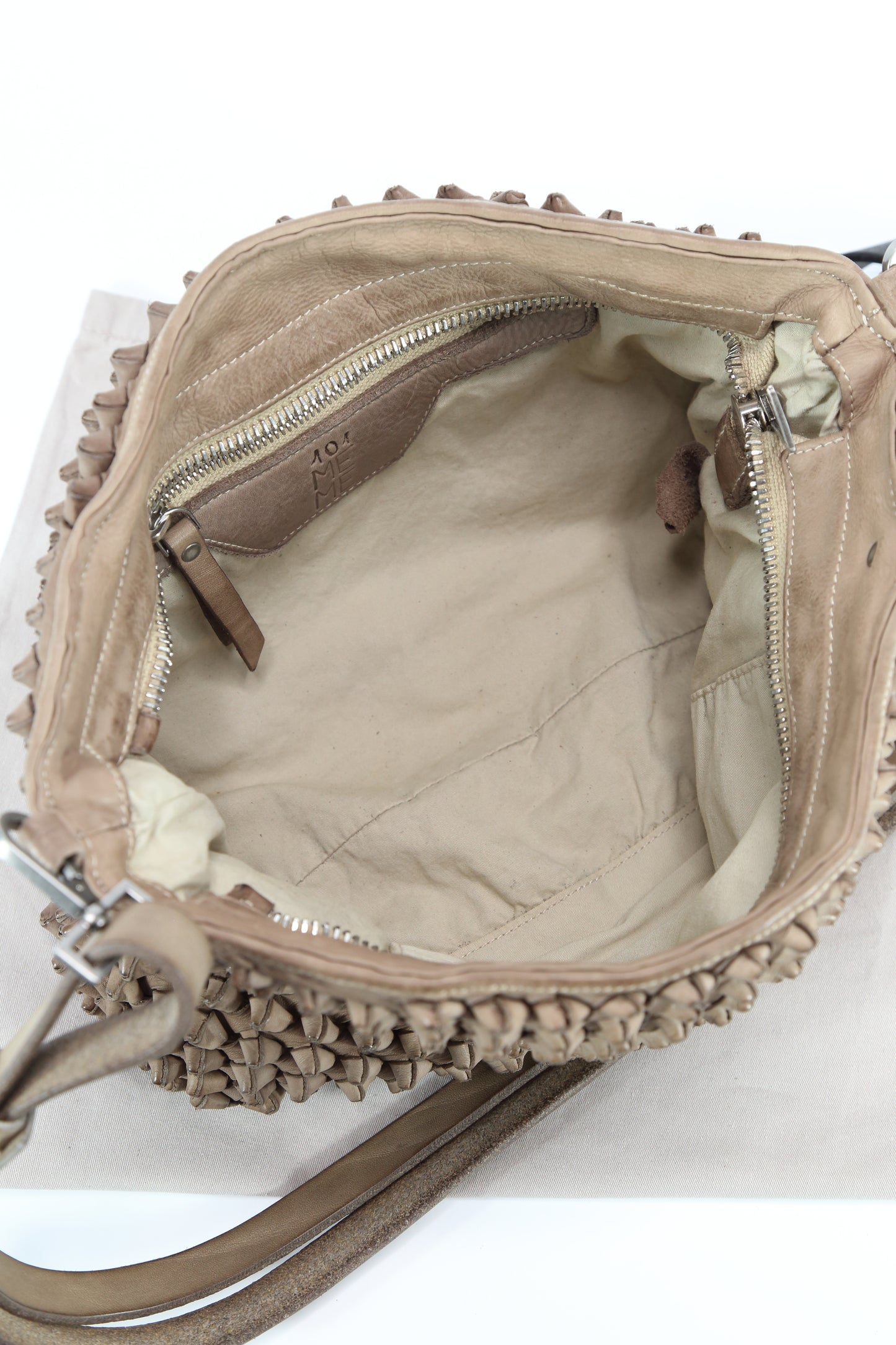 Tracolla Lola nodi in pelle beige sasso