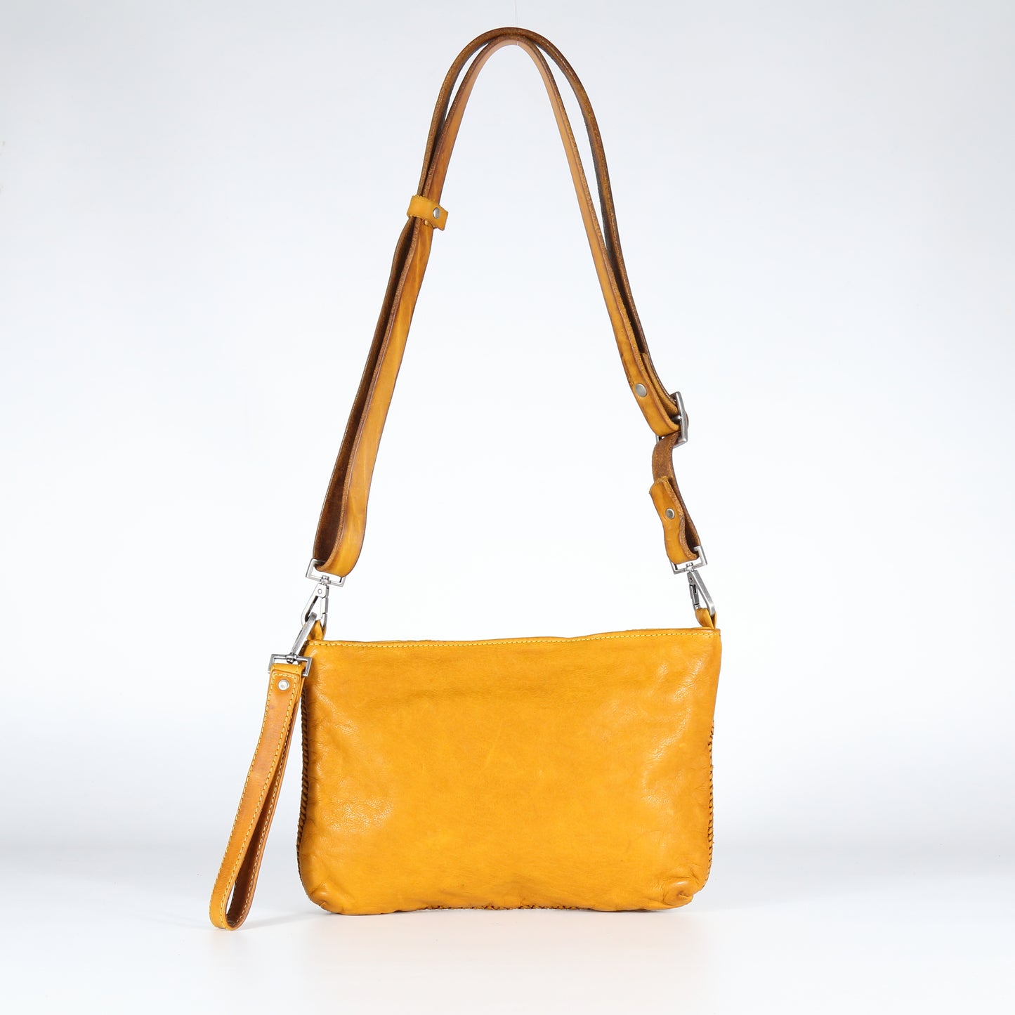 Diletta Mesh leather crossbody bag in honey
