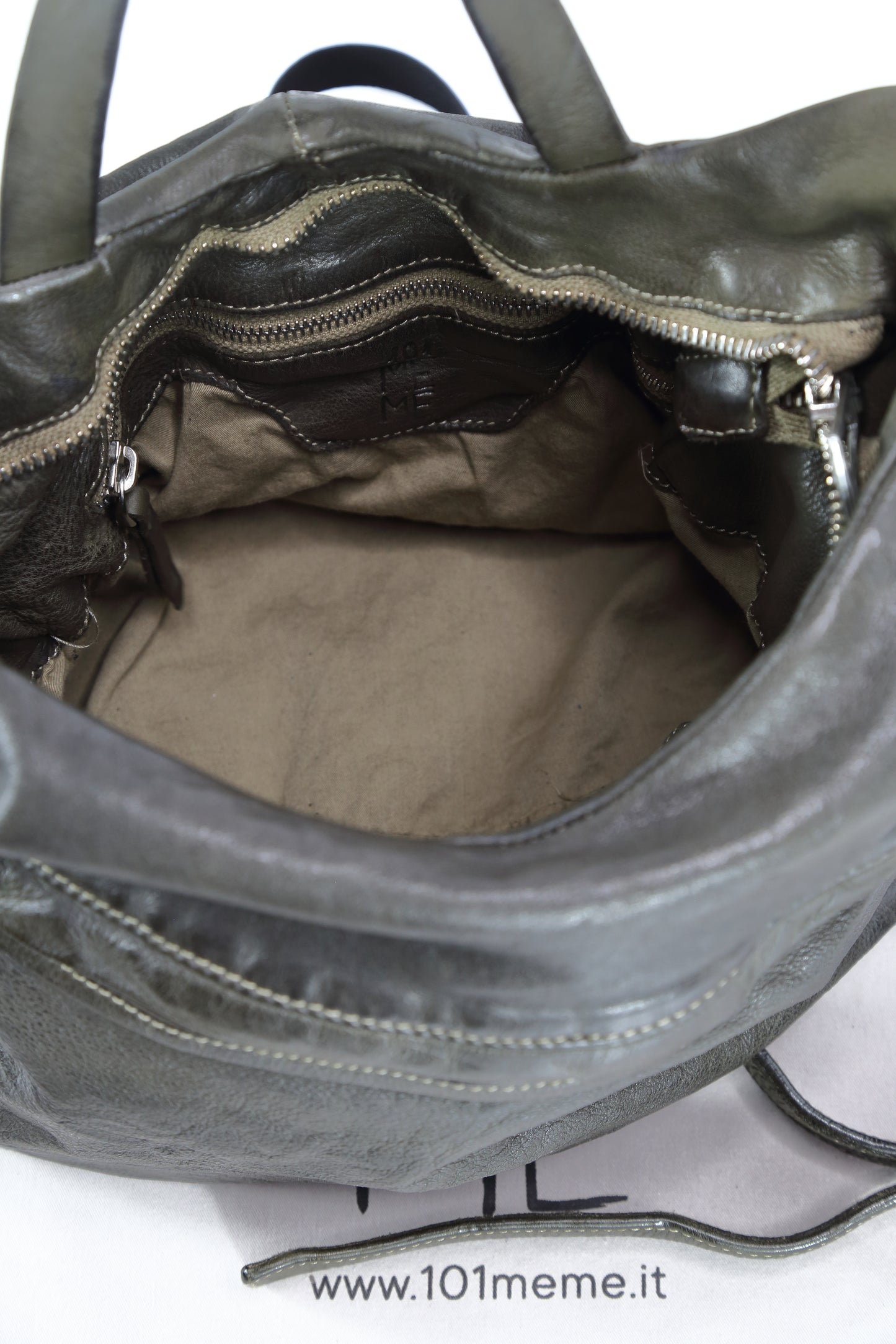 Simone backpack in jungle-colored leather