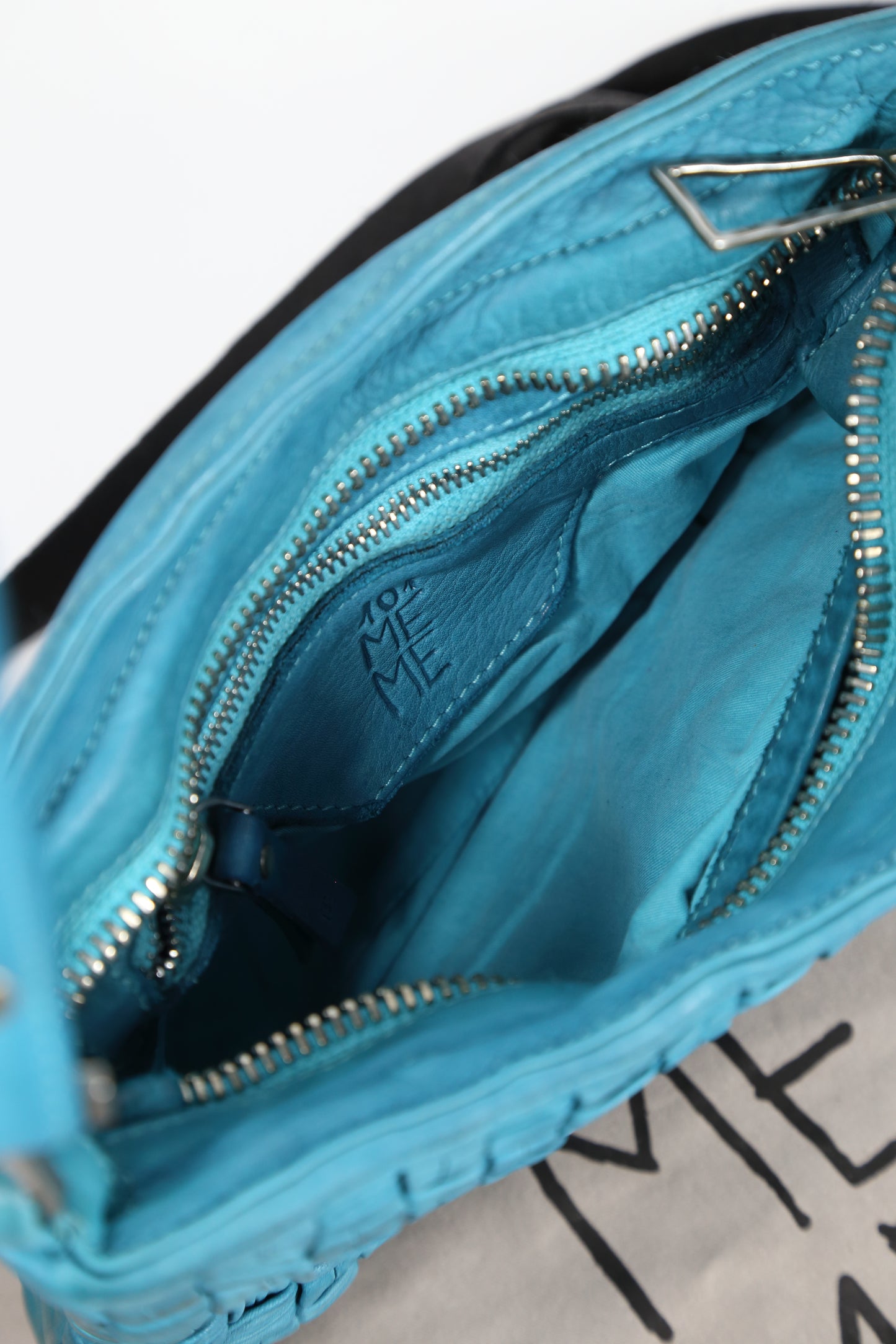 Diletta Tube leather crossbody bag in Lake