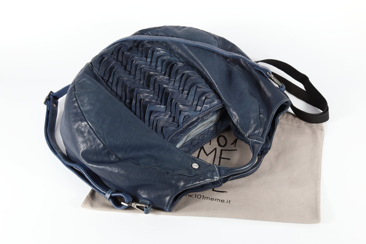 shopper Susanna manis in pelle colore mare