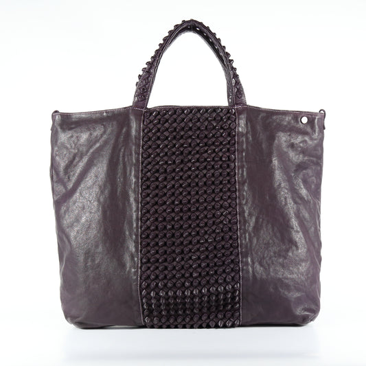 Maxi Brigida Nodi shopper in amethyst-colored leather