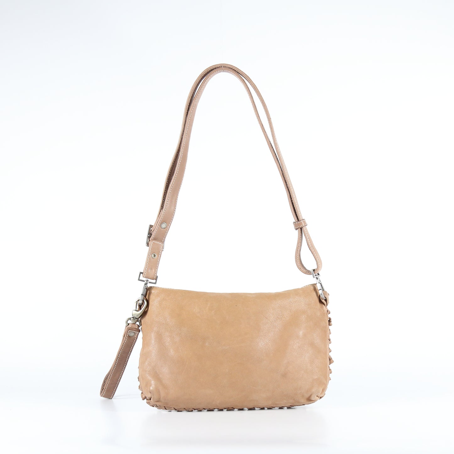 Tracolla Diletta nodi in pelle beige nude