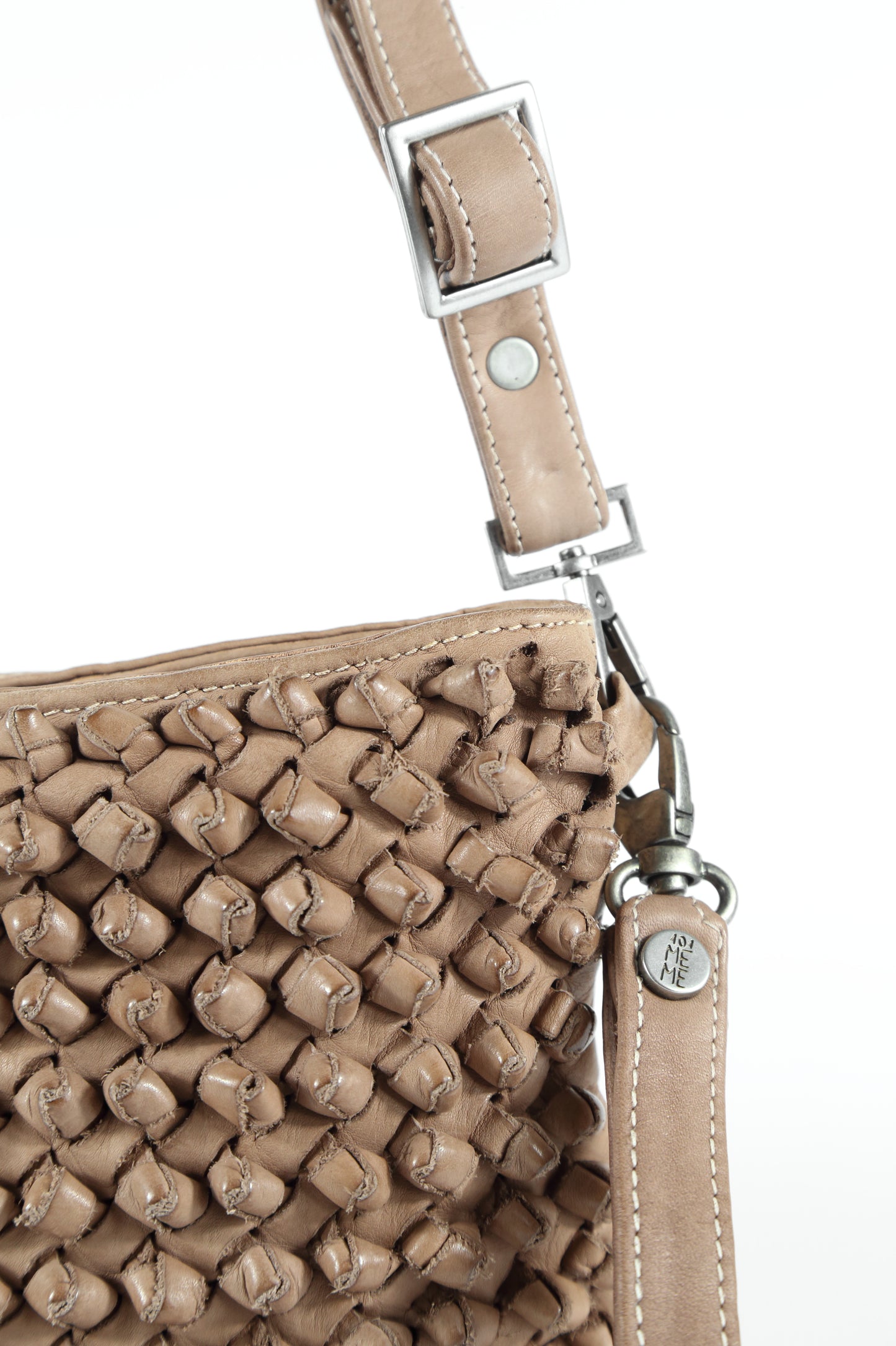 Tracolla Diletta nodi in pelle beige nude